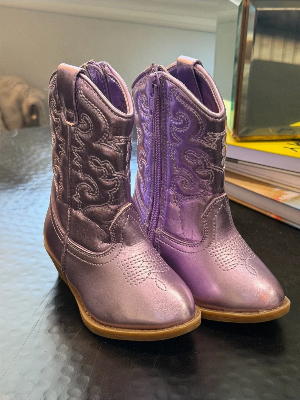 Tucker + Tate Metallic Purple Girls' Cowboy Boots